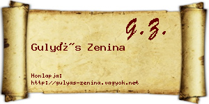 Gulyás Zenina névjegykártya